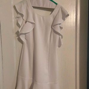 BCBGeneration White Ruffle Dress
